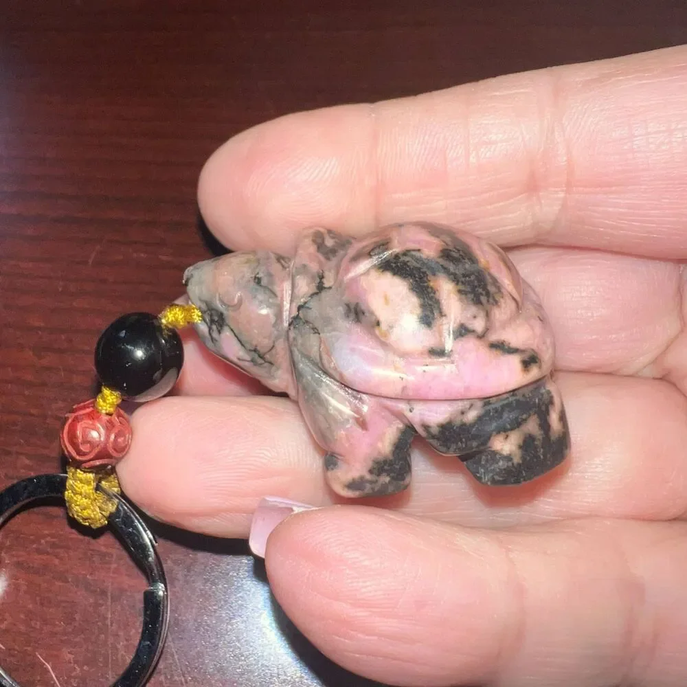 Adorable Carved Turtle Keychain